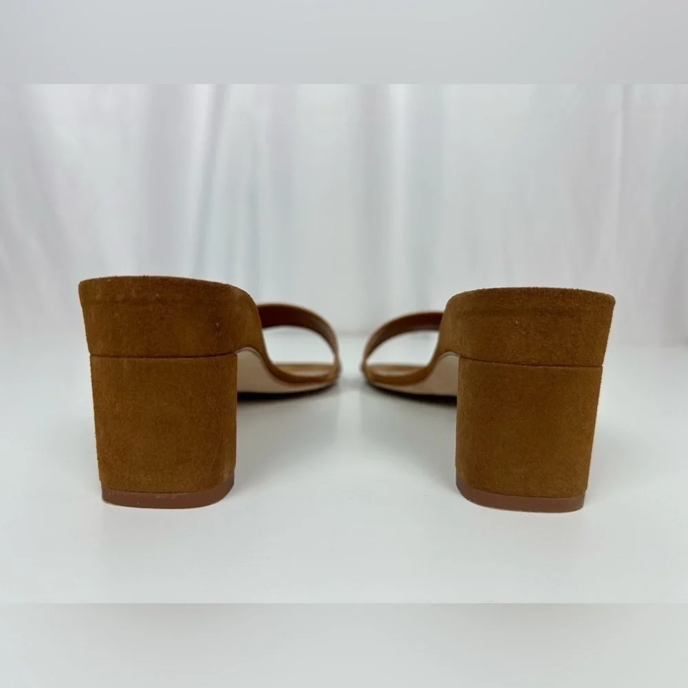 Loewe Caramel Brown Suede and Leather Mule Slide Sandals Sz 38 - Picture 6 of 9